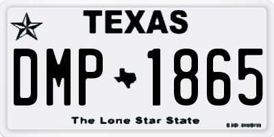 TX license plate DMP1865