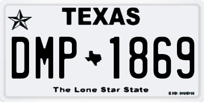 TX license plate DMP1869
