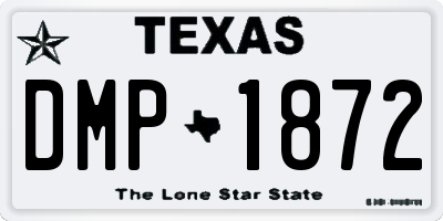 TX license plate DMP1872