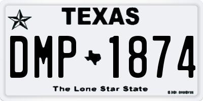 TX license plate DMP1874