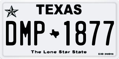TX license plate DMP1877