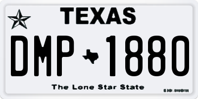 TX license plate DMP1880