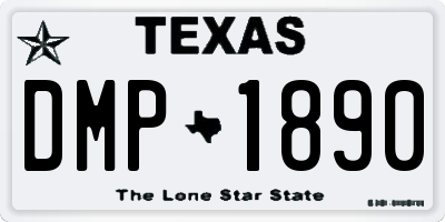 TX license plate DMP1890