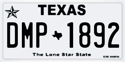 TX license plate DMP1892