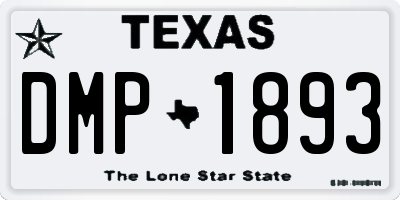TX license plate DMP1893