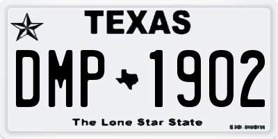 TX license plate DMP1902