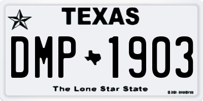 TX license plate DMP1903