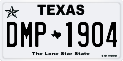 TX license plate DMP1904