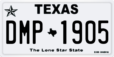 TX license plate DMP1905