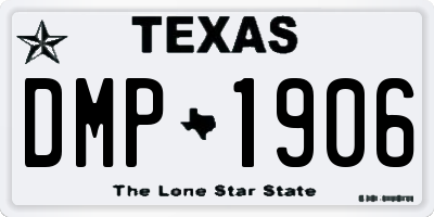 TX license plate DMP1906