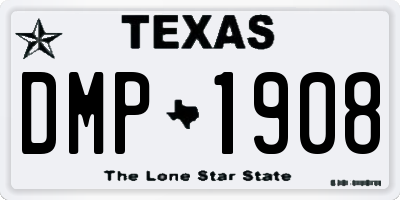TX license plate DMP1908