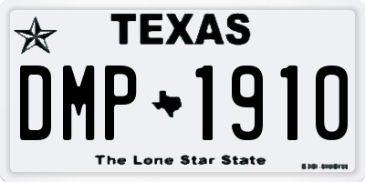 TX license plate DMP1910