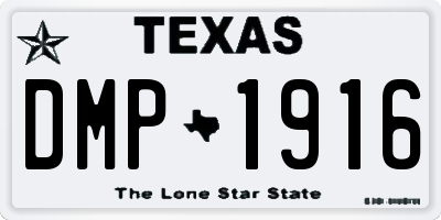 TX license plate DMP1916