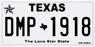 TX license plate DMP1918