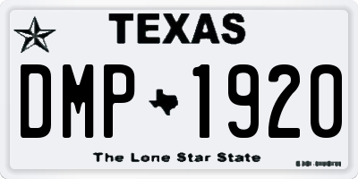 TX license plate DMP1920