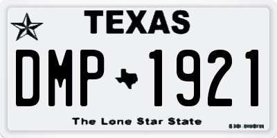 TX license plate DMP1921