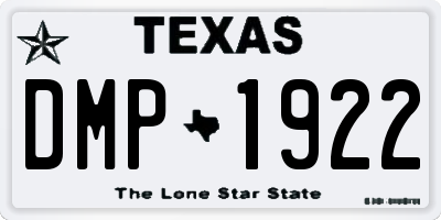 TX license plate DMP1922
