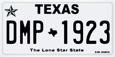 TX license plate DMP1923