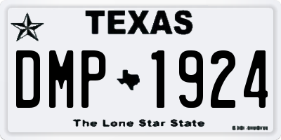 TX license plate DMP1924