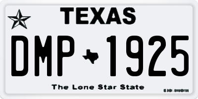 TX license plate DMP1925