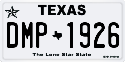 TX license plate DMP1926