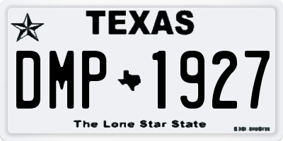 TX license plate DMP1927