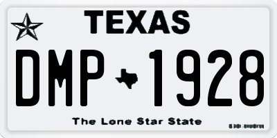 TX license plate DMP1928