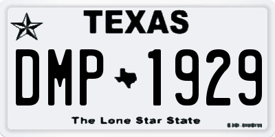 TX license plate DMP1929