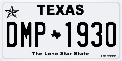 TX license plate DMP1930