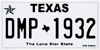 TX license plate DMP1932