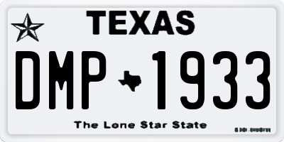TX license plate DMP1933