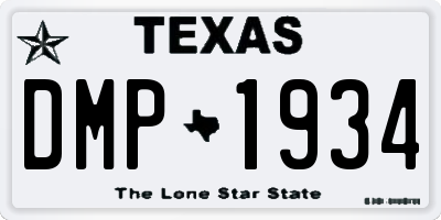 TX license plate DMP1934