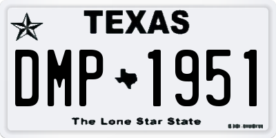 TX license plate DMP1951