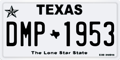 TX license plate DMP1953