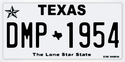TX license plate DMP1954