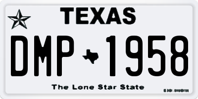 TX license plate DMP1958