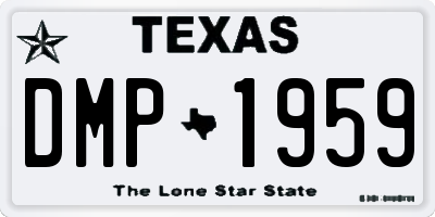 TX license plate DMP1959