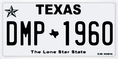 TX license plate DMP1960