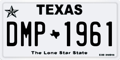 TX license plate DMP1961