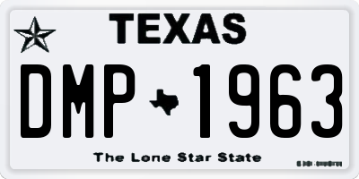 TX license plate DMP1963