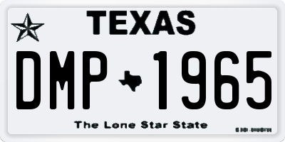 TX license plate DMP1965