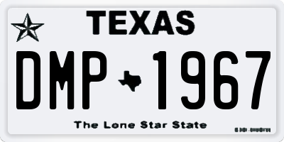 TX license plate DMP1967