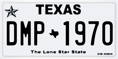 TX license plate DMP1970