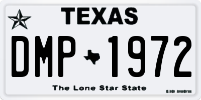 TX license plate DMP1972