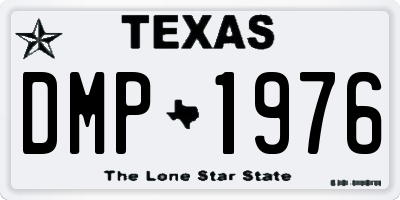 TX license plate DMP1976