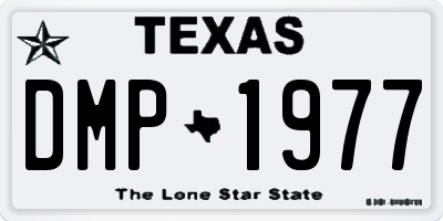 TX license plate DMP1977