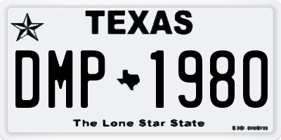 TX license plate DMP1980