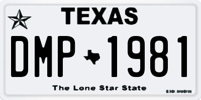 TX license plate DMP1981