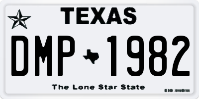 TX license plate DMP1982