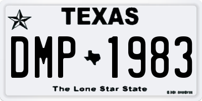 TX license plate DMP1983